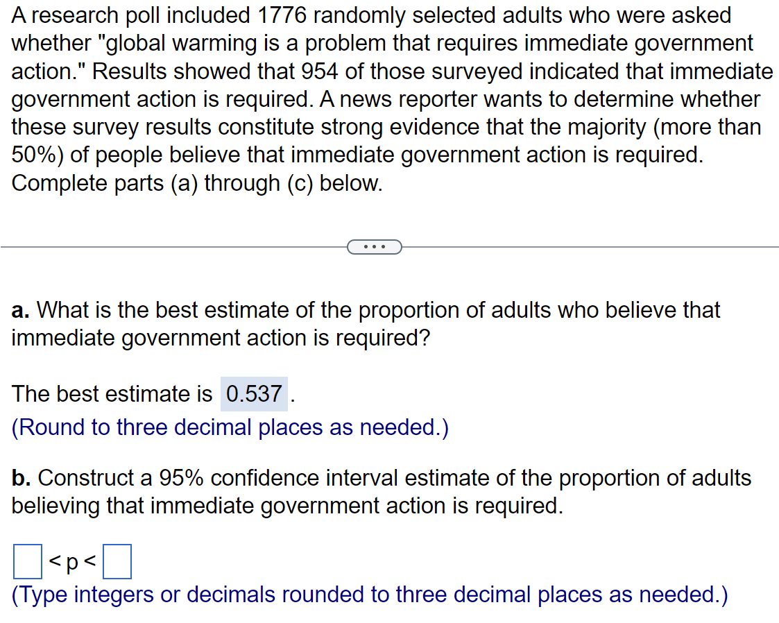 Solved A Research Poll Included 1776 Randomly Selected Chegg Com