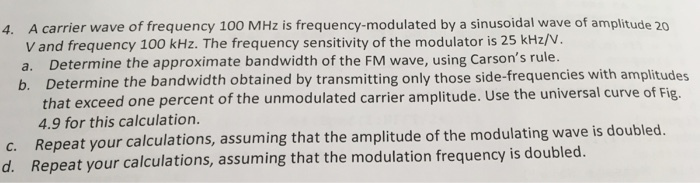Solved A carrier wave of frequency 100 MHz is | Chegg.com