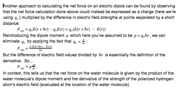 Solved Consider a water molecule (dipole moment p = 6 x | Chegg.com