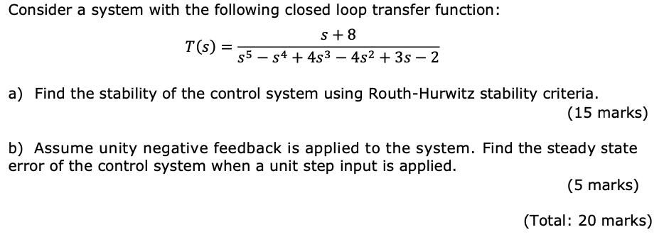 Solved Consider a system with the following closed loop | Chegg.com