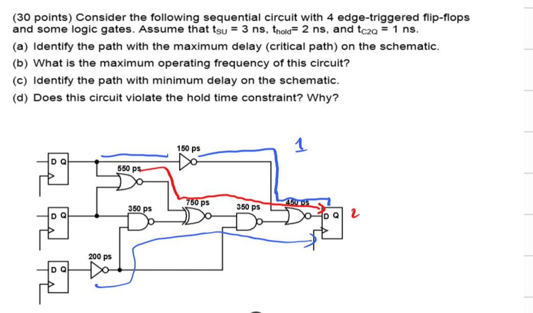 Solved (30 Points) Consider The Following Sequential Circuit | Chegg.com