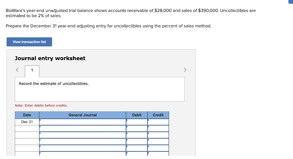 solved-bioware-s-year-end-unadjusted-trial-balance-shows-chegg