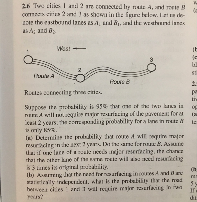 Solved 2.6 Two cities 1 and 2 are connected by route A, and | Chegg.com