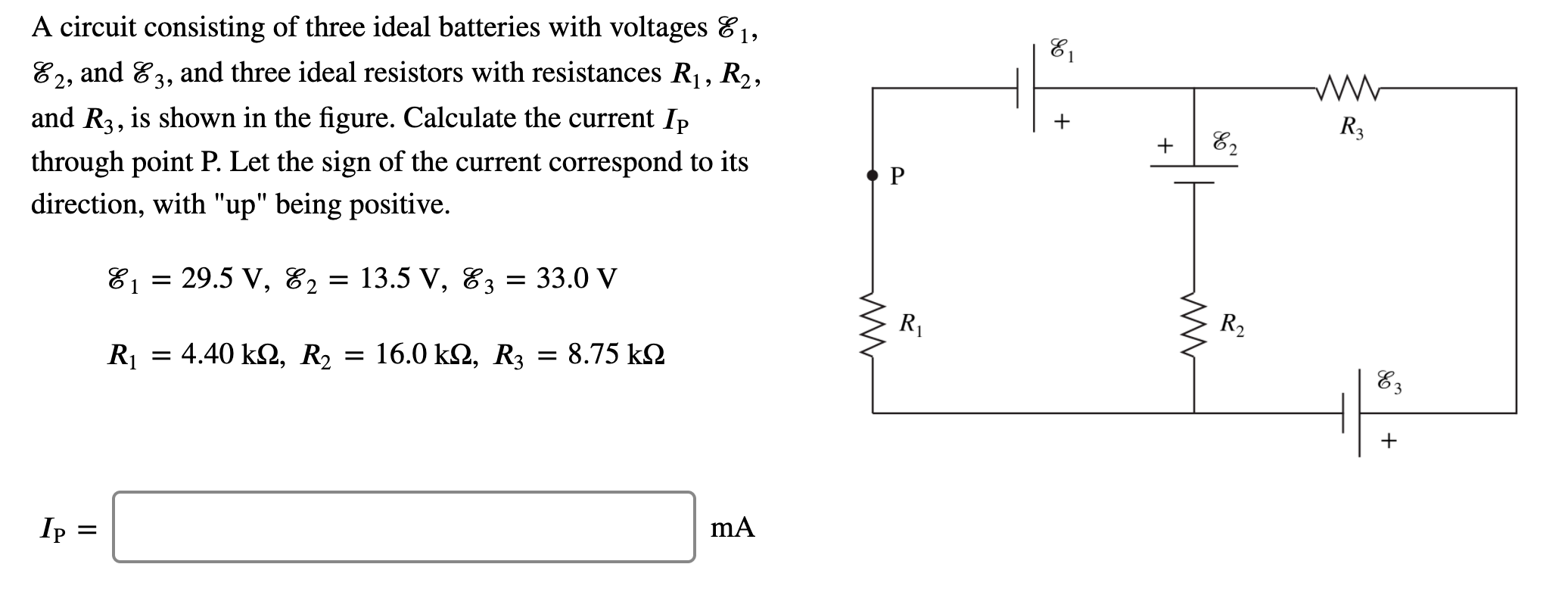 Solved A circuit consisting of three ideal batteries | Chegg.com