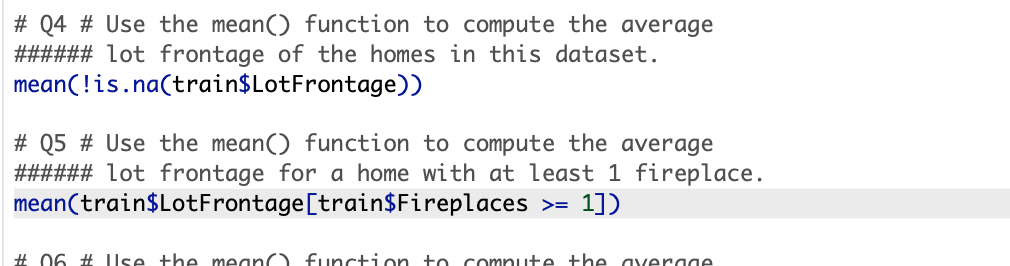Solved \# Q4 \# Use the mean() function to compute the | Chegg.com