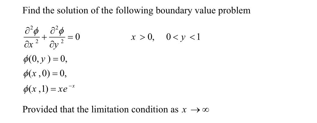 Solved Find the solution of the following boundary value | Chegg.com