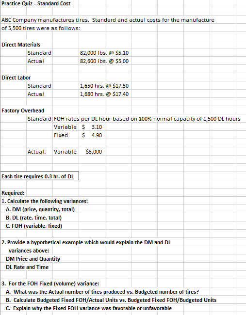 Solved C. Explain why the Fixed FOH variance was favorable | Chegg.com