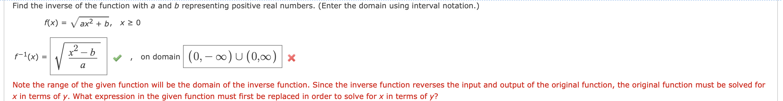 Solved Find The Inverse Of The Function With A And B | Chegg.com