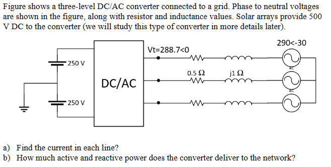 Solved Figure shows a three-level DC/AC converter connected | Chegg.com