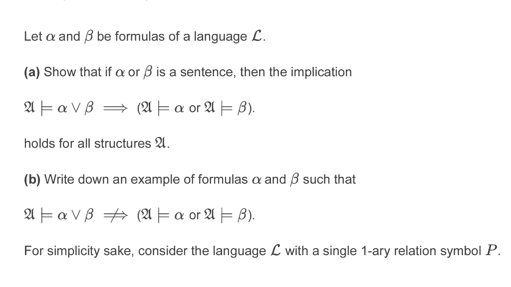 Let A And Ss Be Formulas Of A Language L A Show Chegg Com