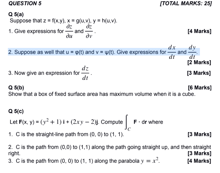 Solved Total Marks 25 Question 5 Q 5 A Suppose That Z Chegg Com