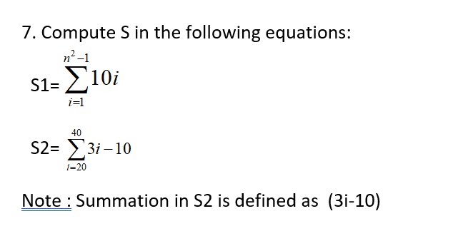 Solved 7. Compute S In The Following Equations: Nº-1 S1- | Chegg.com