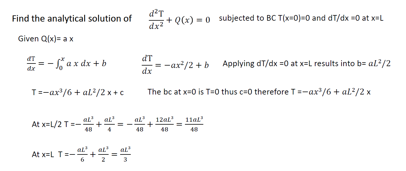 Solved Find the analytical solution of d2T + Q(x) = 0 | Chegg.com