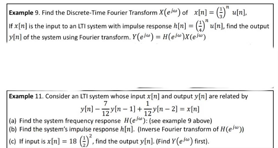 Solved Example 9. Find The Discrete-Time Fourier Transform | Chegg.com