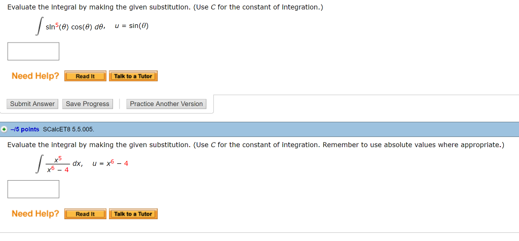 Solved Evaluate the Integral by making the given | Chegg.com