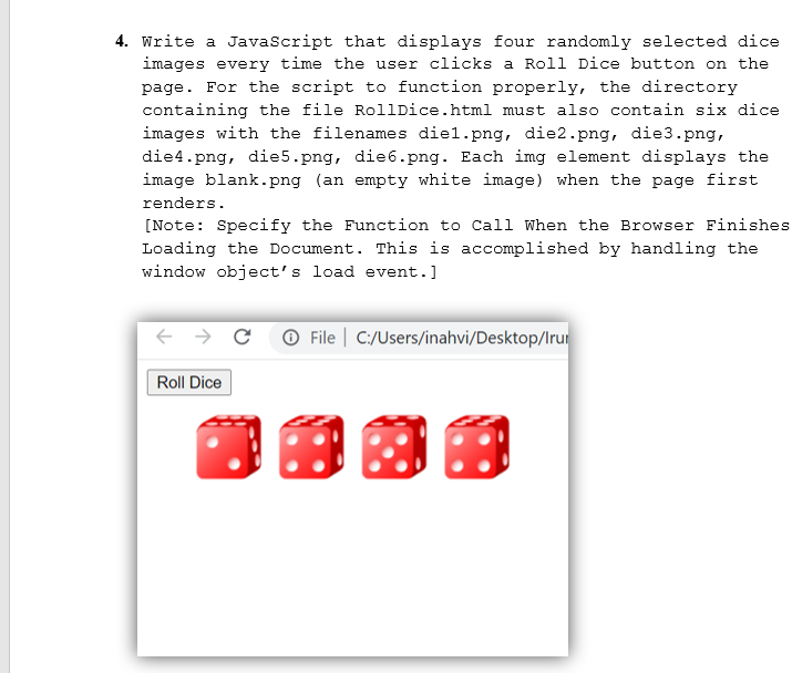 Solved 4. Write a JavaScript that displays four randomly | Chegg.com