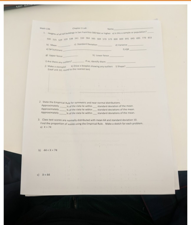 Solved Math 136 Chapter 3 Lab questions 2 and 3 answers for | Chegg.com