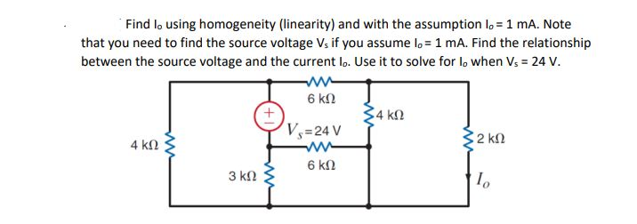 Solved Find lo using homogeneity (linearity) and with the | Chegg.com