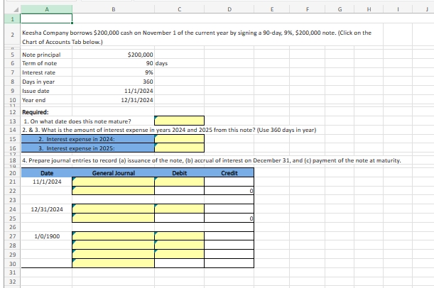 Solved Keesha Company borrows $200,000 cash on November 1 | Chegg.com