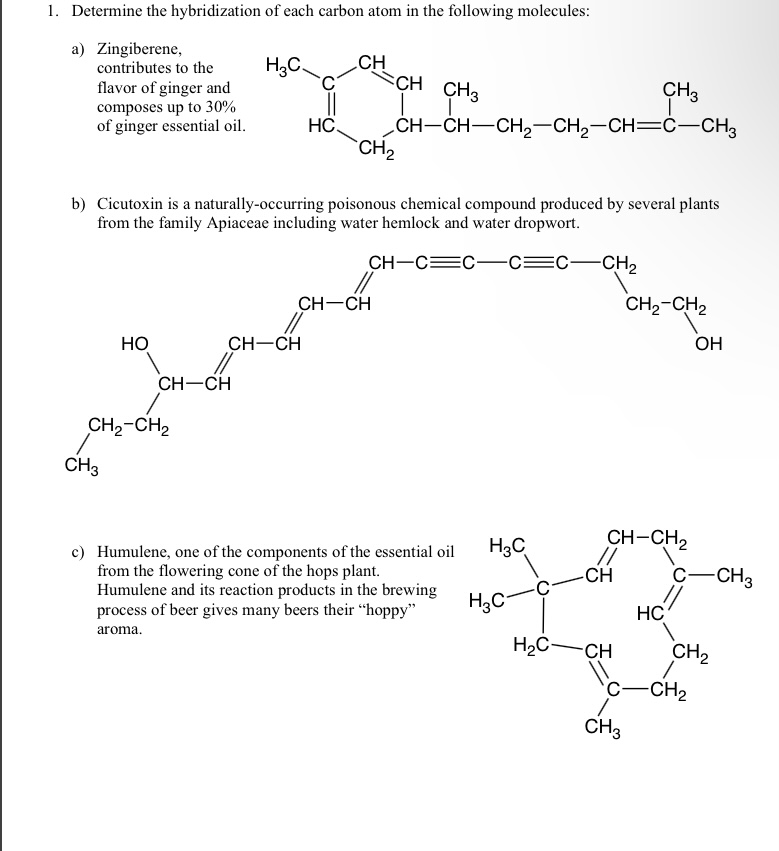 Solved Determine the hybridization of each carbon atom in | Chegg.com