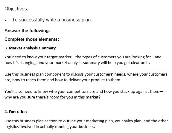 what is the purpose of a business plan chegg