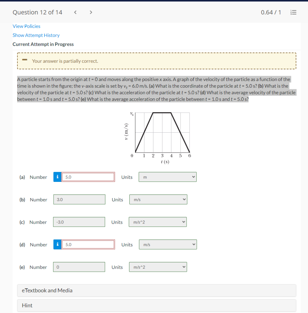 Solved A particle starts from the origin at t = 0 and moves | Chegg.com