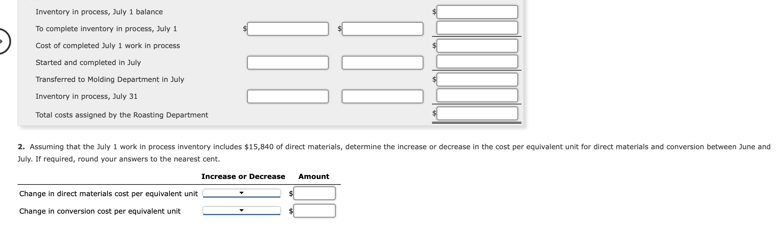 Solved Department. The following is a partial work in | Chegg.com