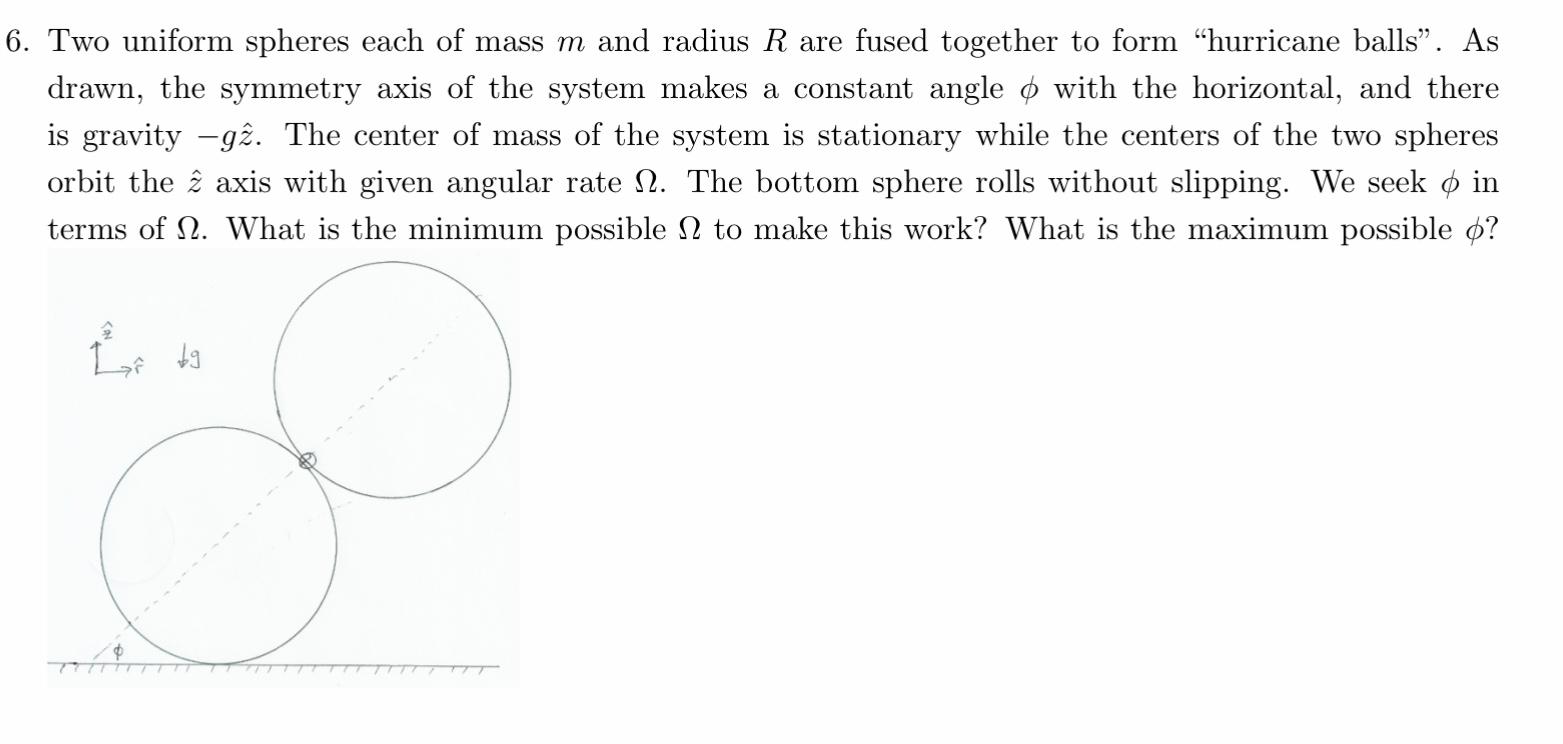Solved 6. Two uniform spheres each of mass m and radius R | Chegg.com