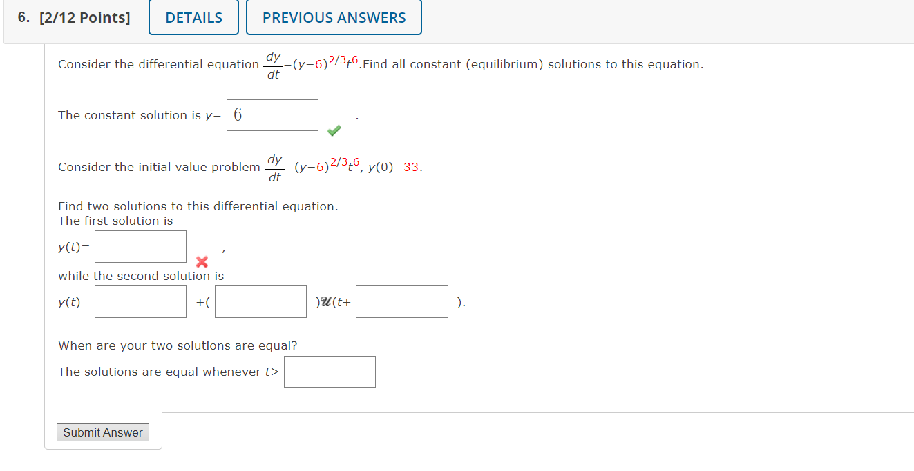Solved PLEASE ANSWER ALL Consider the differential equation | Chegg.com
