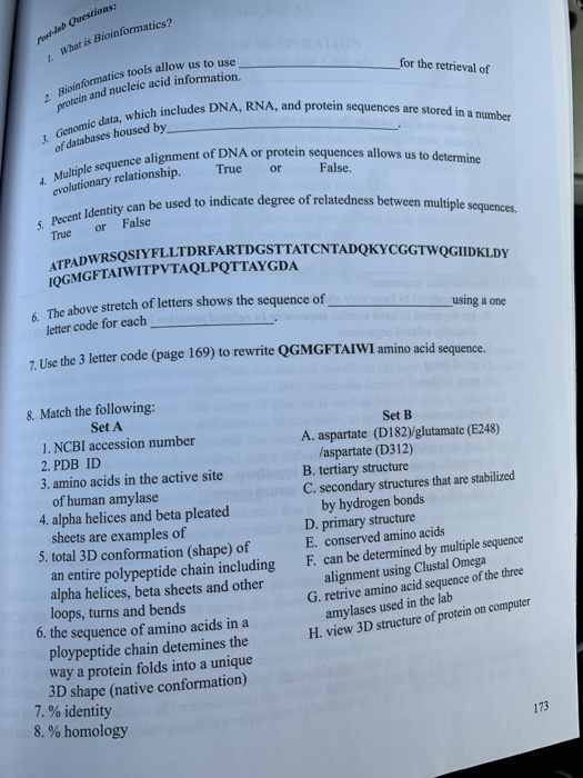 Solved b Questions: What is Bioinformatics? 1. 3en andc d | Chegg.com