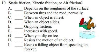 Solved 10. Static friction, Kinetic friction, or Air | Chegg.com
