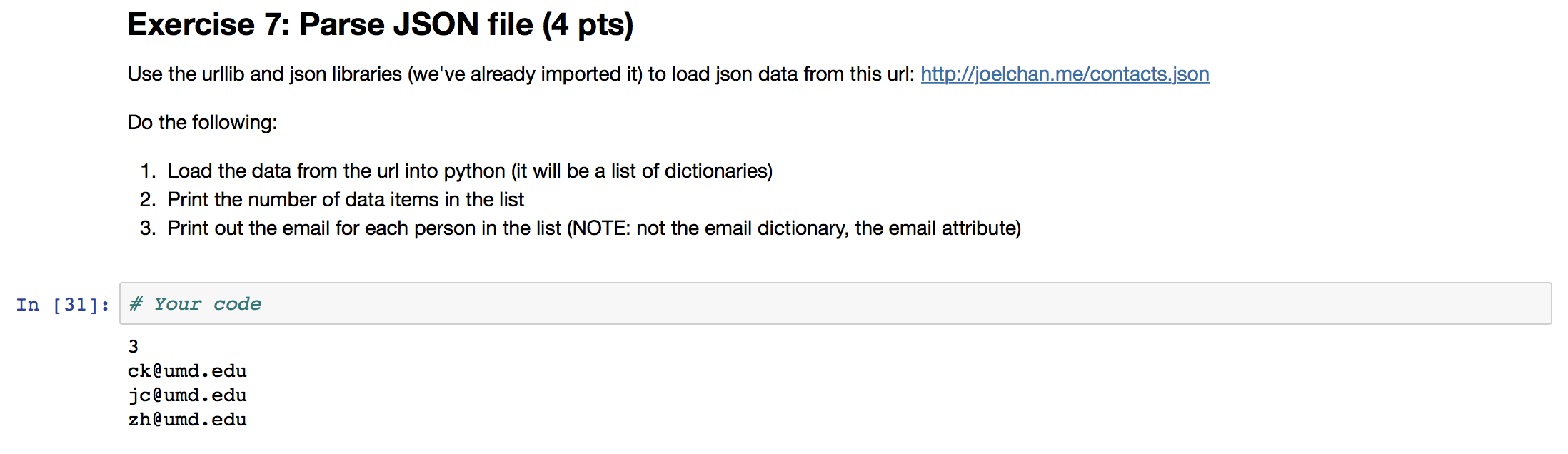 Solved Exercise 7 Parse Json File 4 Pts Use The Urllib Chegg Solved Exercise 7 Parse Json File 4 Pts Use The Urllib Chegg
