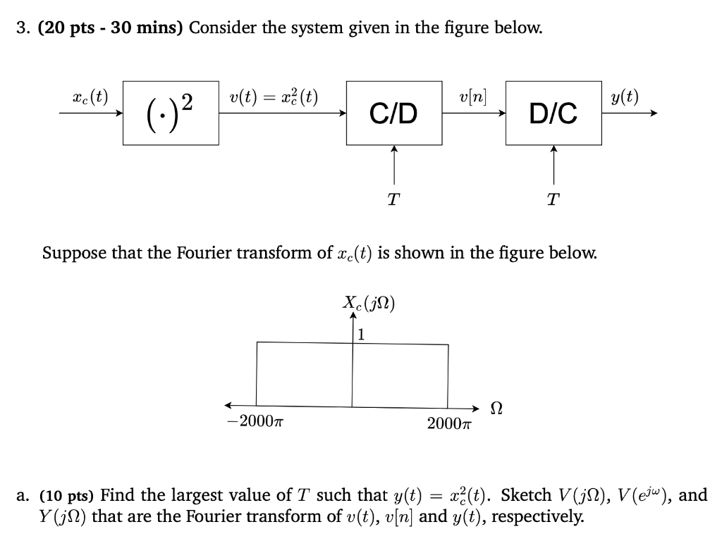 Solved 3. (20 pts - 30 mins) Consider the system given in | Chegg.com