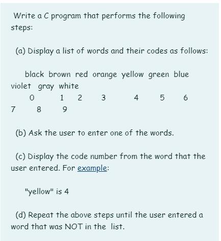 Solved Write a C program that performs the following steps: | Chegg.com