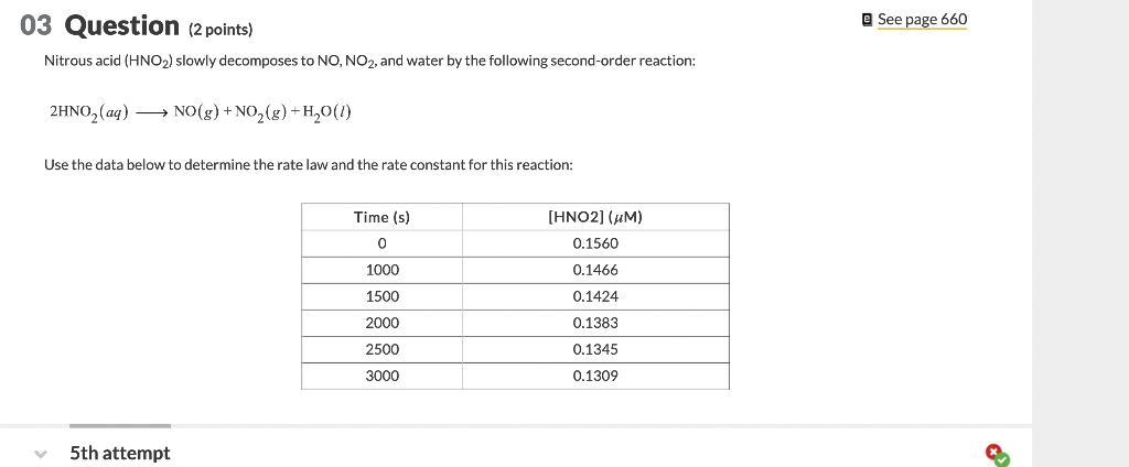 Solved @ See page 660 03 Question (2 points) Nitrous acid | Chegg.com