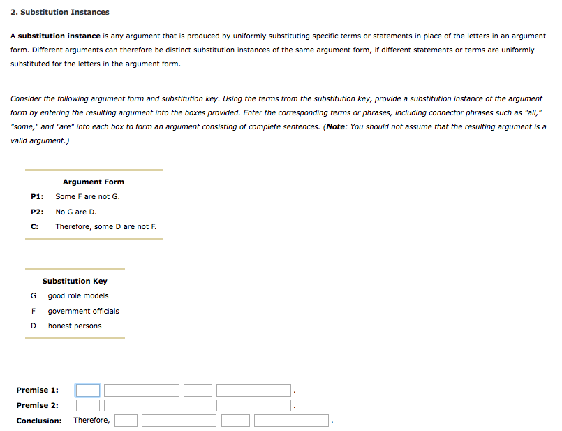 Solved 2 Substitution Instances A Substitution Instance Is Chegg