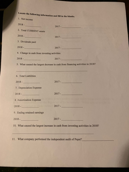 Solved Financial Statement Analysis Compute the following | Chegg.com