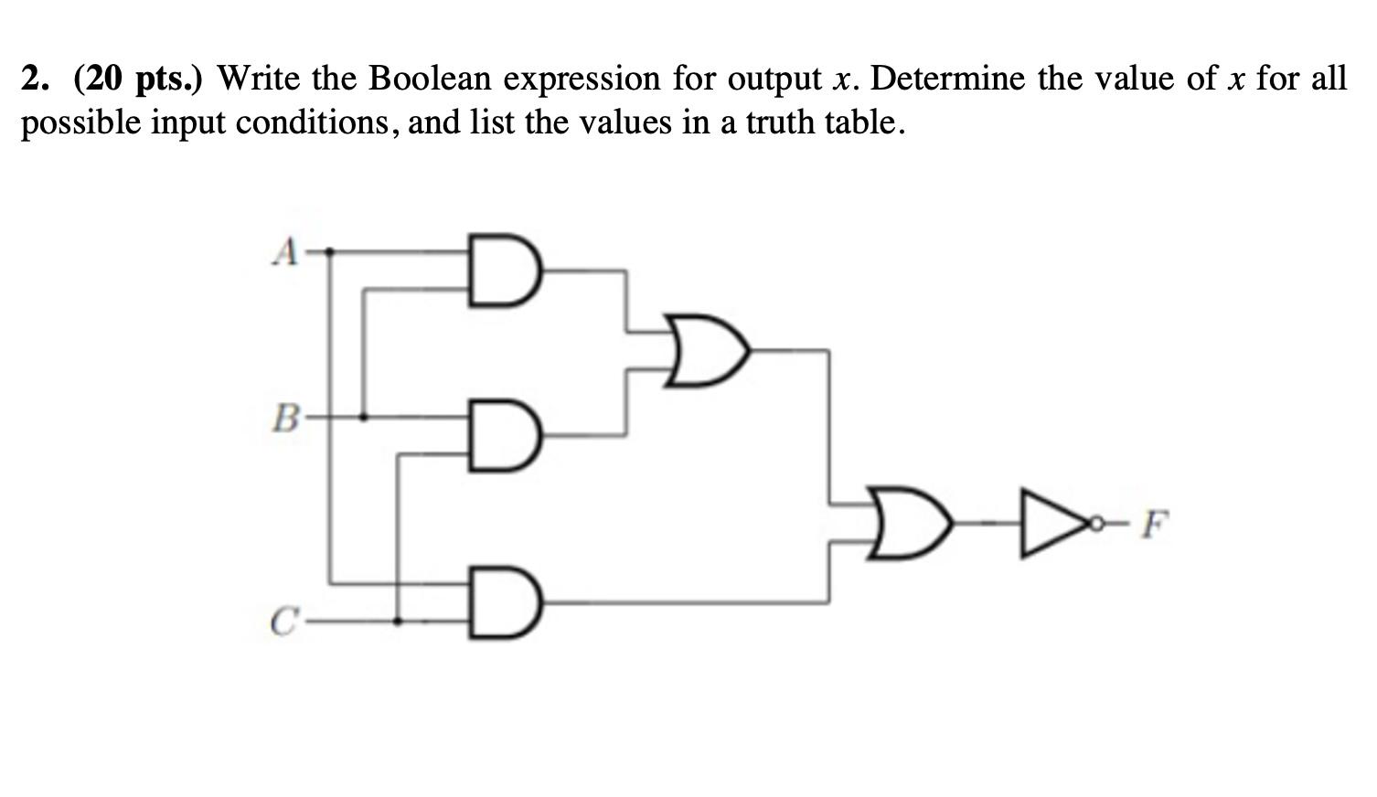 Solved 2. (20 Pts.) Write The Boolean Expression For Output | Chegg.com