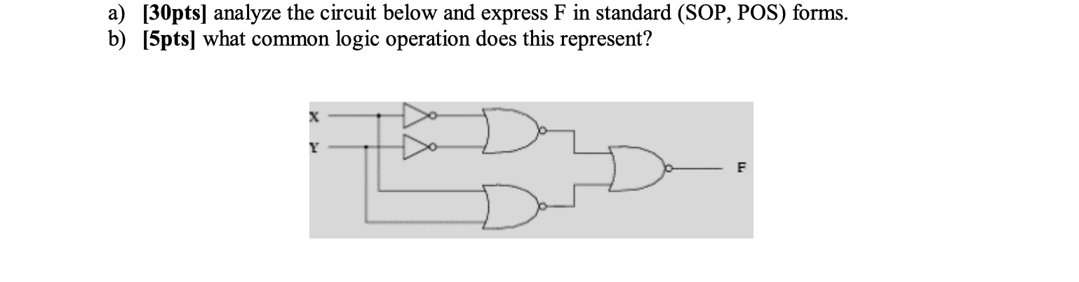 Solved a) [30pts] analyze the circuit below and express F in | Chegg.com