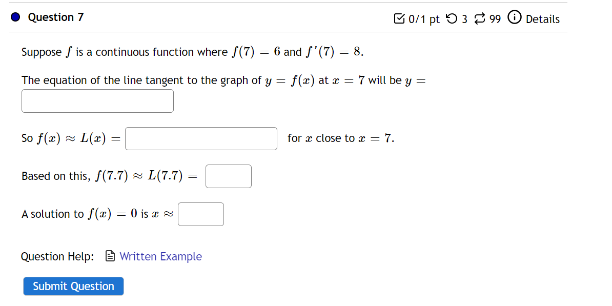 Solved Question 7 B0/1 Pt 53 99 0 Details Suppose F Is A | Chegg.com