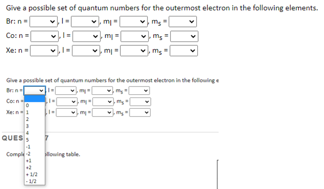 Solved Give A Possible Set Of Quantum Numbers For The | Chegg.com