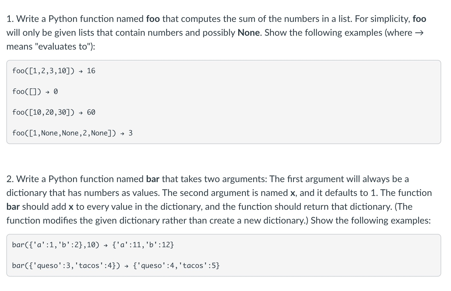Solved 1. Write a Python function named foo that computes | Chegg.com