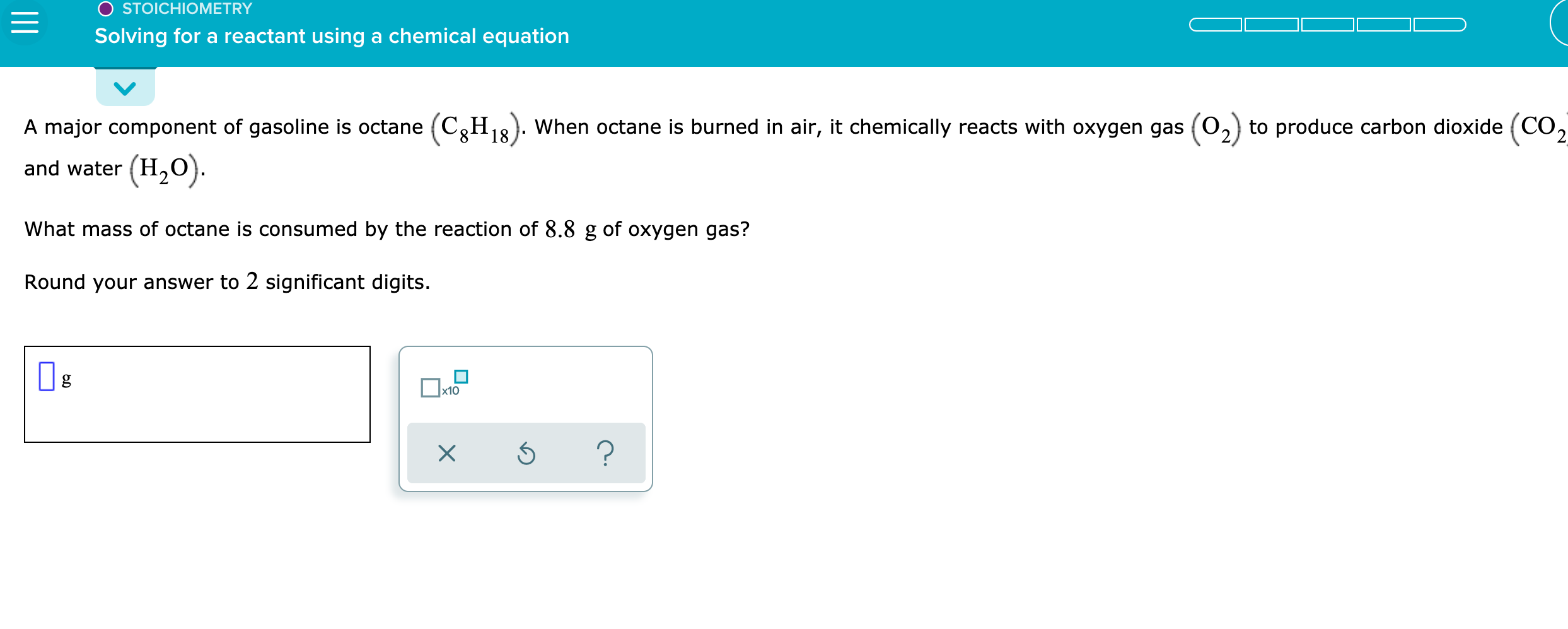 Solved E O STOICHIOMETRY Solving for a reactant using a | Chegg.com