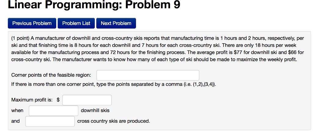 Solved Linear Programming: Problem 9 Previous Problem | Chegg.com