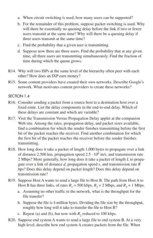 Solved a. When circuit switching is used, how many users can