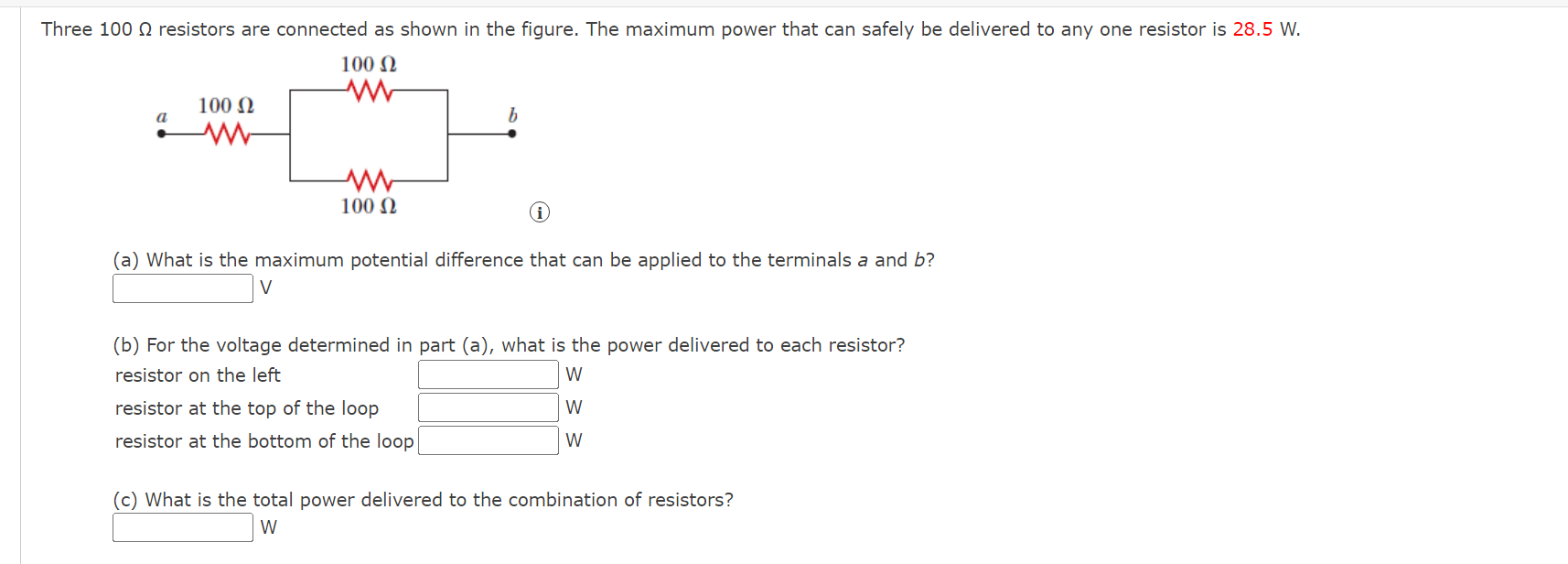 Solved Three 100 Ω Resistors Are Connected As Shown In The | Chegg.com