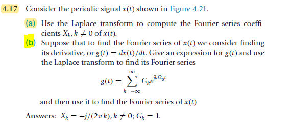 Solved 4.17 Consider the periodic signal x(t) shown in | Chegg.com