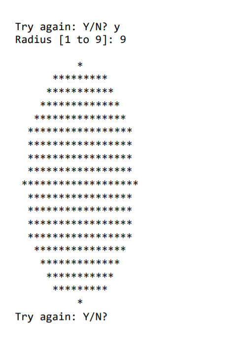 Solved Task 3 - Poor person's graphics --- draw a circle in | Chegg.com