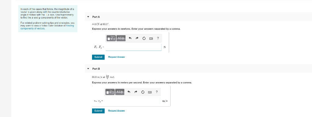 Solved Part A In eech of the cases that folow, the magnitude | Chegg.com