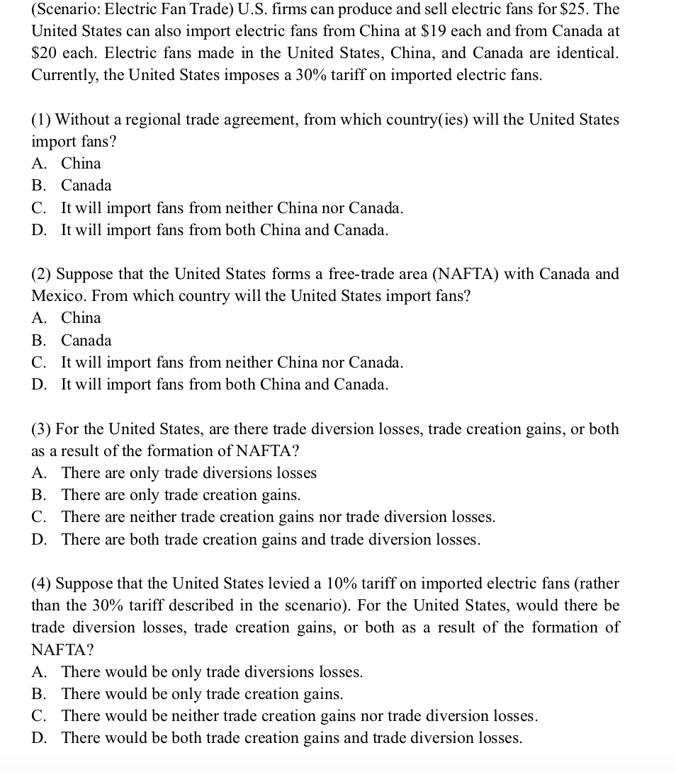 produce and sell electric fans for 25. The United
